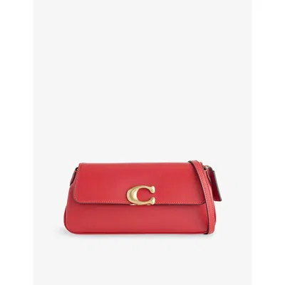 Coach Womens Jet Leather Shoulder Bag Poppy