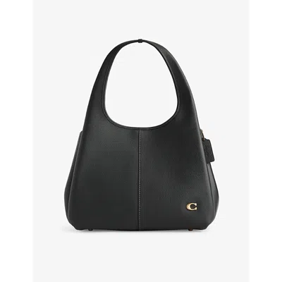 Coach Lane Grained Leather Shoulder Bag In Black