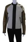 Coach Womens Leather Multicolor Zip Jacket In Multi