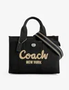 Coach Cargo 26 Black Canvas Tote Bag In Lh/black