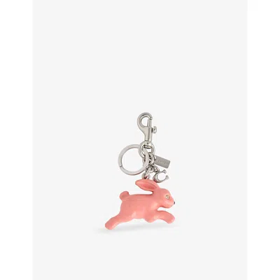 Coach Womens Lh/pink Bunny Bag Crystal Metal Bag Charm