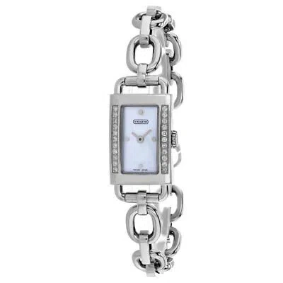 Pre-owned Coach Womens Mother Of Pearl Silver Quartz White Mop Dial Watch - 14500465