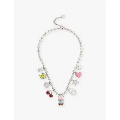 Coach Womens Multi  X Brain Dead Charmed Metal Necklace In Metallic