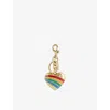 Coach Small Heart Brass Bag Charm In Multi