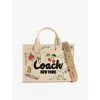 Coach Womens Sketch Cargo Medium Cotton Tote Bag Natural Multi In Natural Multi