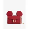 Coach Womens  X Disney Mickey Tabby Leather Cross Body Bag Red In Red