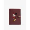 Coach Womens  X Disney Minnie Leather Notebook Red In Red