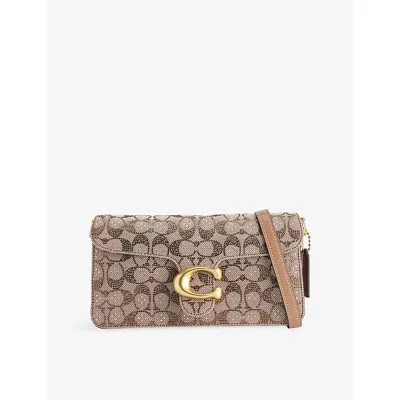 Coach Womens Tabby Jacquard Shoulder Bag Mushroom
