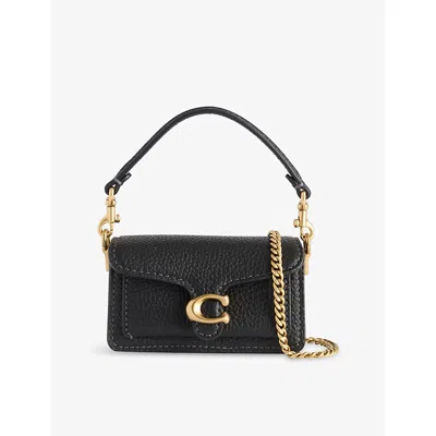 Coach Womens Tabby Leather Bag Charm Black