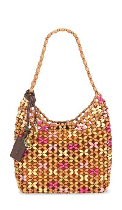 Coach Wooden Beaded Brooklyn Shoulder Bag 28 In Maple