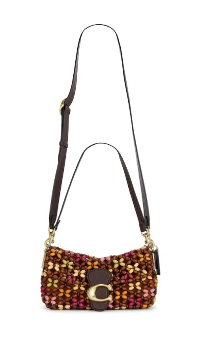 Coach Wooden Beaded Tabby Shoulder Bag 26 In Brown