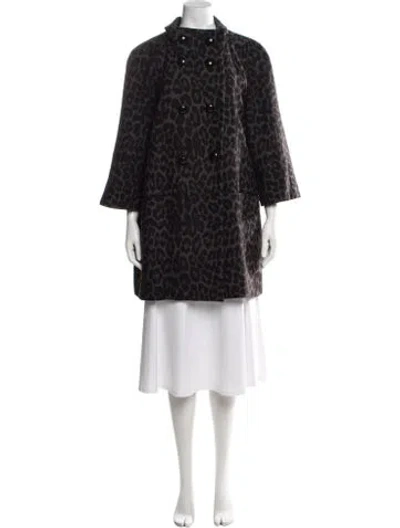 Pre-owned Coach Wool Animal Print Coat In Neutrals