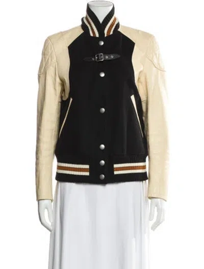 Pre-owned Coach Wool Biker Jacket In Black