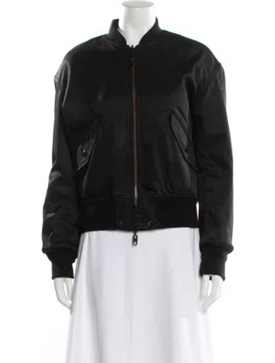 Pre-owned Coach Wool Bomber Jacket In Black