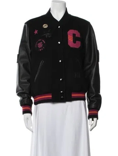 Pre-owned Coach Wool Bomber Jacket In Black
