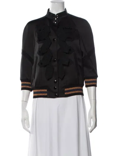 Pre-owned Coach Wool Bomber Jacket In Black