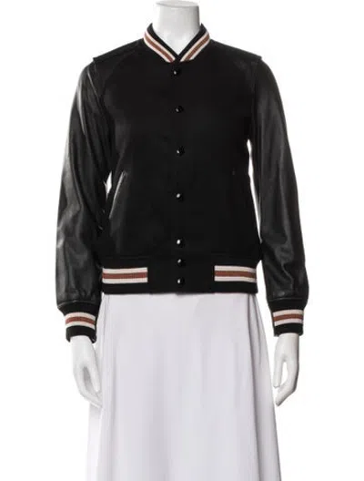 Pre-owned Coach Wool Bomber Jacket In Black