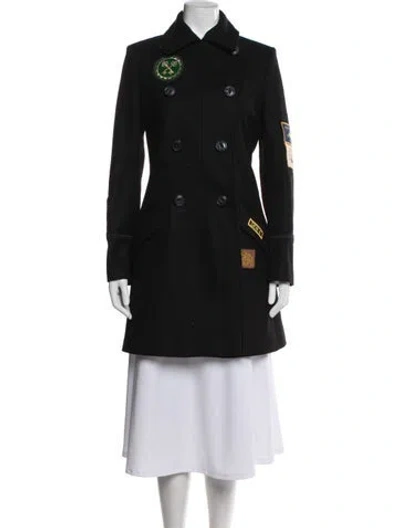 Pre-owned Coach Wool Coat In Black