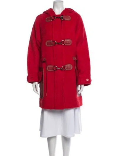 Pre-owned Coach Wool Coat In Red