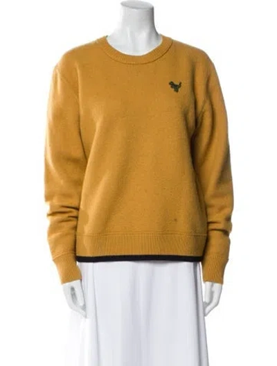 Pre-owned Coach Wool Crew Neck Sweater In Yellow