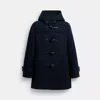 Coach Wool Duffle Coat In Blue