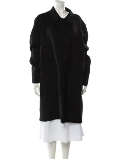 Pre-owned Coach Wool Faux Fur Coat In Black