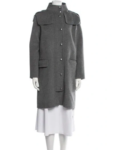 Pre-owned Coach Wool Faux Fur Jacket In Gray