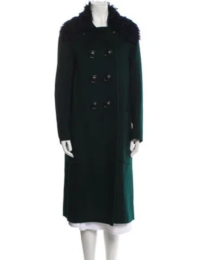 Pre-owned Coach Wool Faux Fur Vest In Green