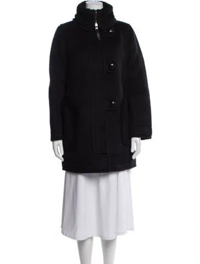 Pre-owned Coach Wool Fur Coat In Black