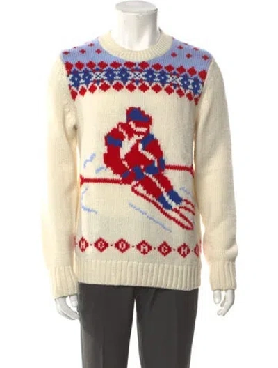 Pre-owned Coach Wool Graphic Print Pullover In Neutral