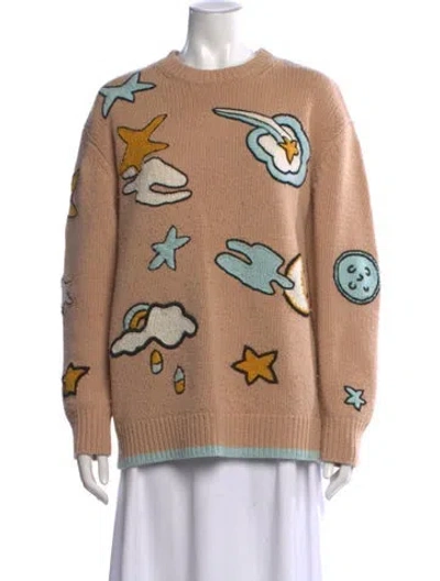 Pre-owned Coach Wool Graphic Print Sweater In Neutral