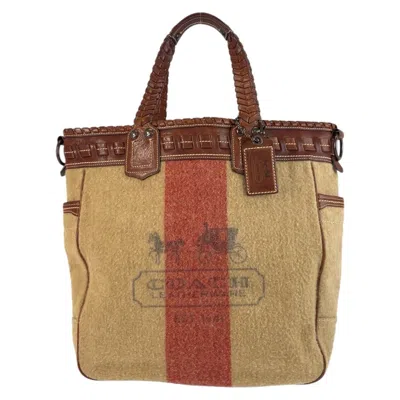 Pre-owned Coach Wool Leather Shoulder Bag Tote Bag () In Multi