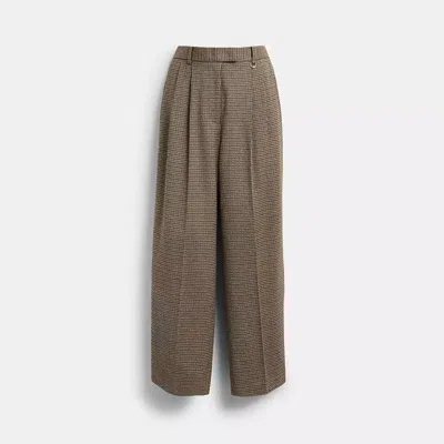 Coach Wool Trousers In Brown/multi