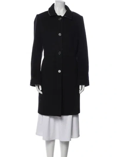 Pre-owned Coach Wool Peacoat In Black