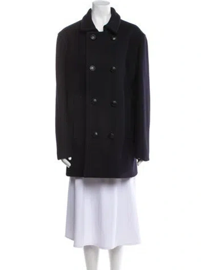 Pre-owned Coach Wool Peacoat In Black