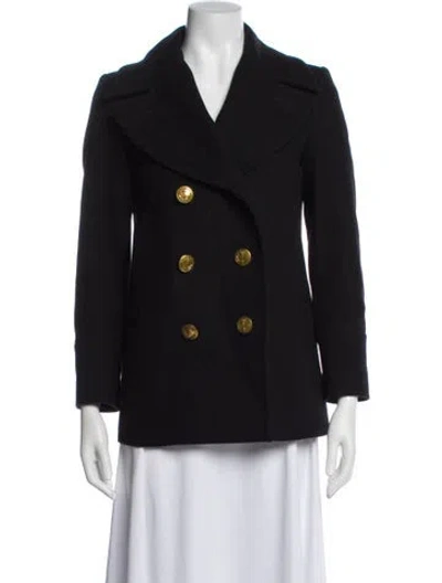 Pre-owned Coach Wool Peacoat In Blue