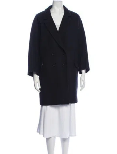 Pre-owned Coach Wool Peacoat In Blue