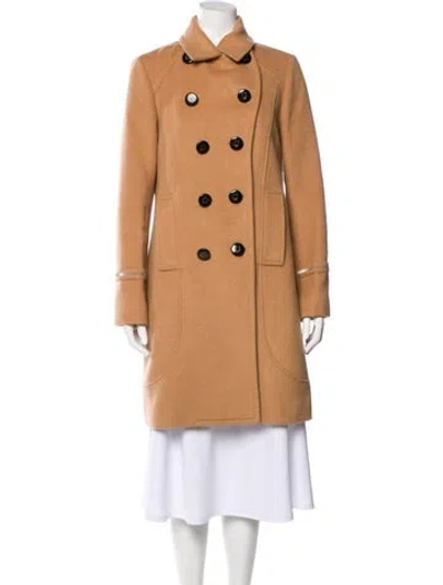 Pre-owned Coach Wool Peacoat In Neutral