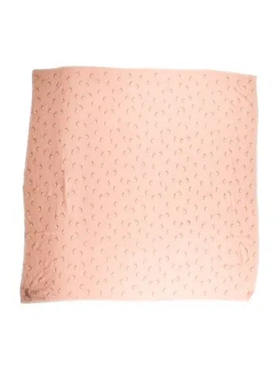 Pre-owned Coach Wool Printed Scarf W/ Tags In Pink