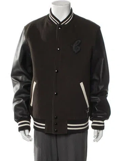 Pre-owned Coach Wool Striped Varsity Jacket In Black