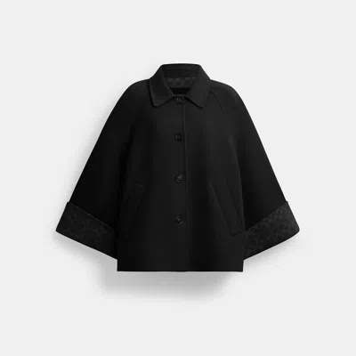 Coach Wool Swing Coat In Black