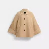 Coach Wool Swing Coat In Brown