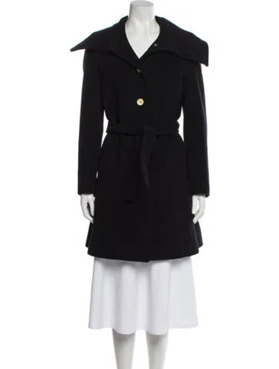 Pre-owned Coach Wool Trench Coat In Black