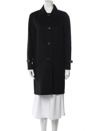 Pre-owned Coach Wool Trench Coat In Black