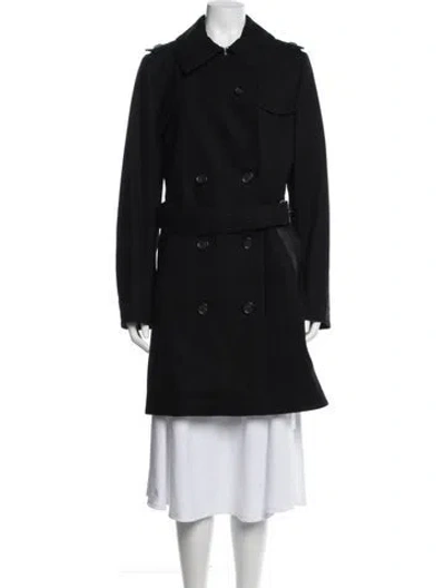 Pre-owned Coach Wool Trench Coat In Black