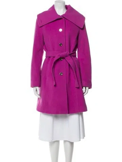 Pre-owned Coach Wool Trench Coat In Purple