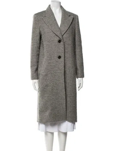 Pre-owned Coach Wool Tweed Pattern Coat In Gray