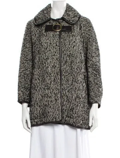 Pre-owned Coach Wool Tweed Pattern Jacket In Black