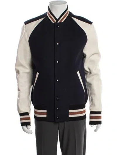 Pre-owned Coach Wool Varsity Jacket In Blue