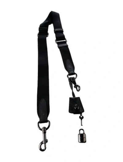 Pre-owned Coach Woven Adjustable Bag Strap In Black